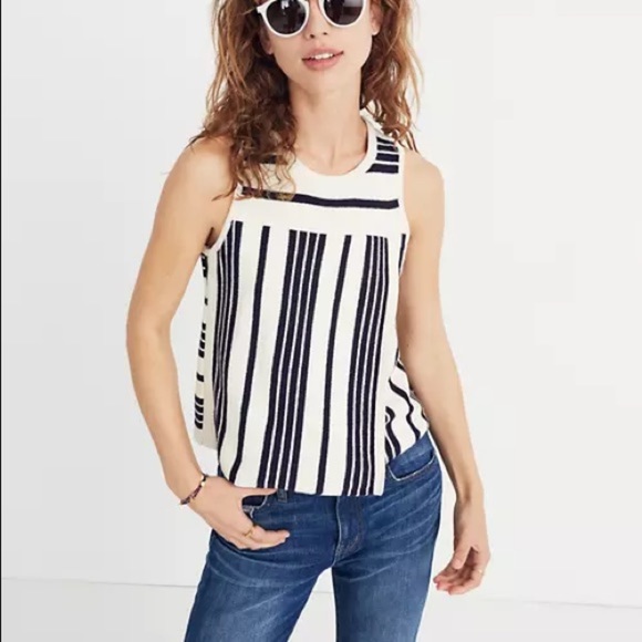 Madewell Tops - Madewell Stripe-Play Sweater Tank Medium